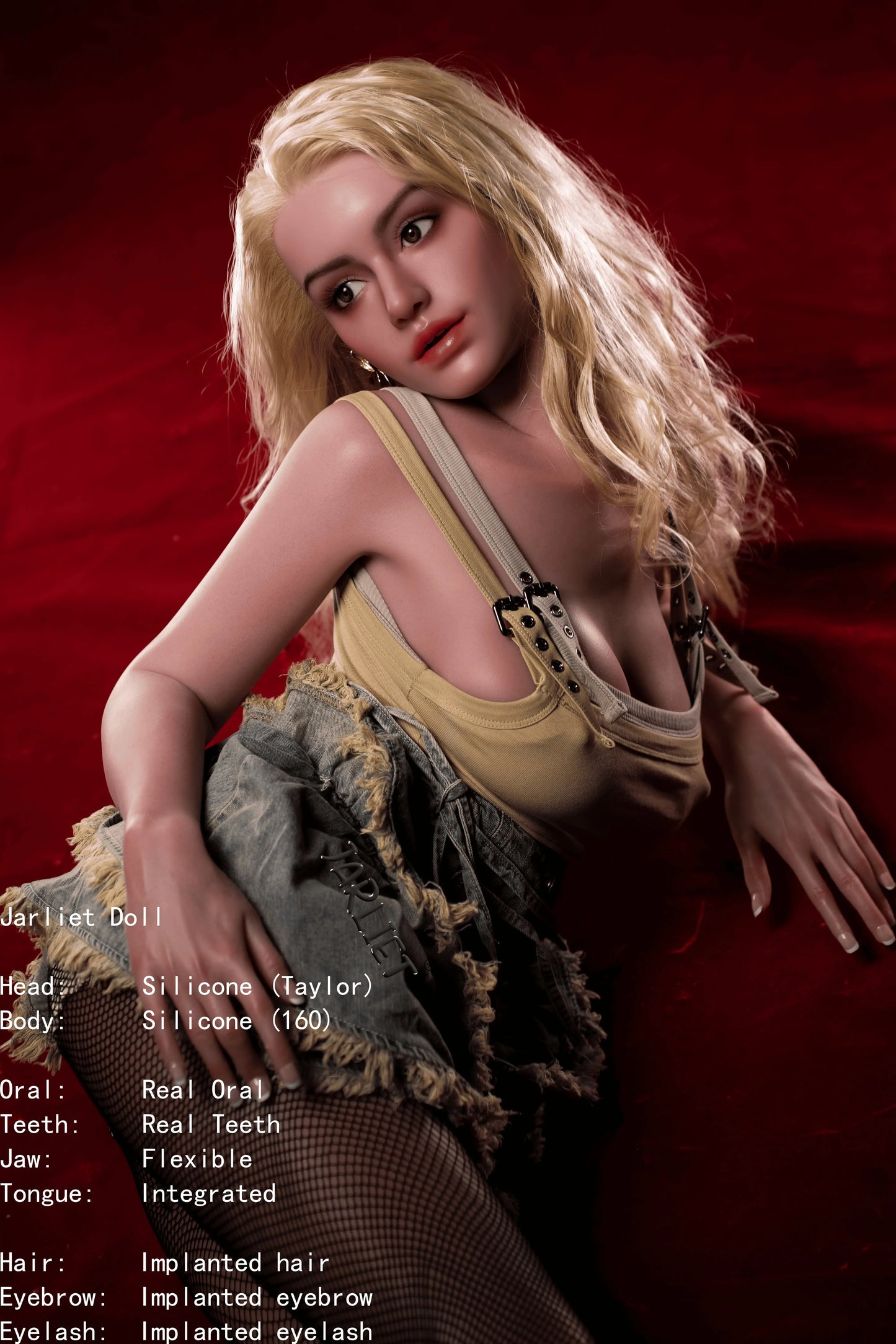 Jarliet Doll | 160cm 5ft3in Blonde Golden Hair Sexy Woman Full Size Adult Full Silicone Doll with ROS Silicone Head - Taylor