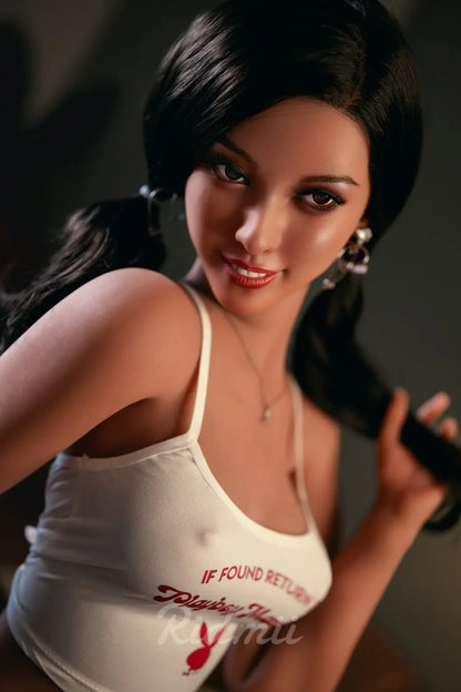RIDMII Doll US Stock 5ft2in Tan Skin Slim Body Small Breast Hybrid Sex Doll with Silicone Head - Bella