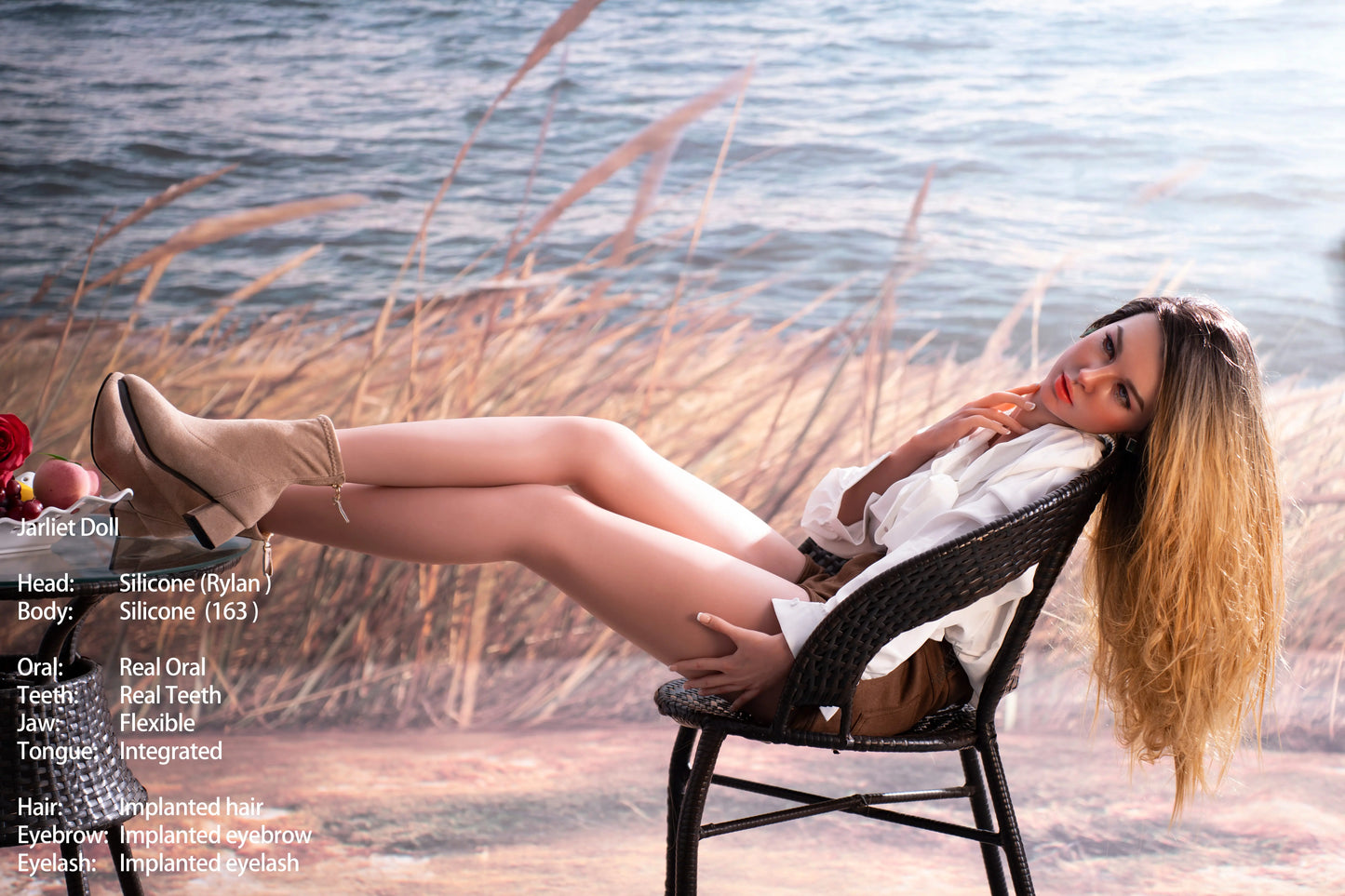 Jarliet Doll | 163cm 5ft4in Full Size Soft Boobs Full Silicone Doll with ROS Silicone Head for Blowjob - Rylan