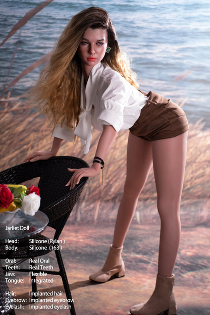 Jarliet Doll | 163cm 5ft4in Full Size Soft Boobs Full Silicone Doll with ROS Silicone Head for Blowjob - Rylan