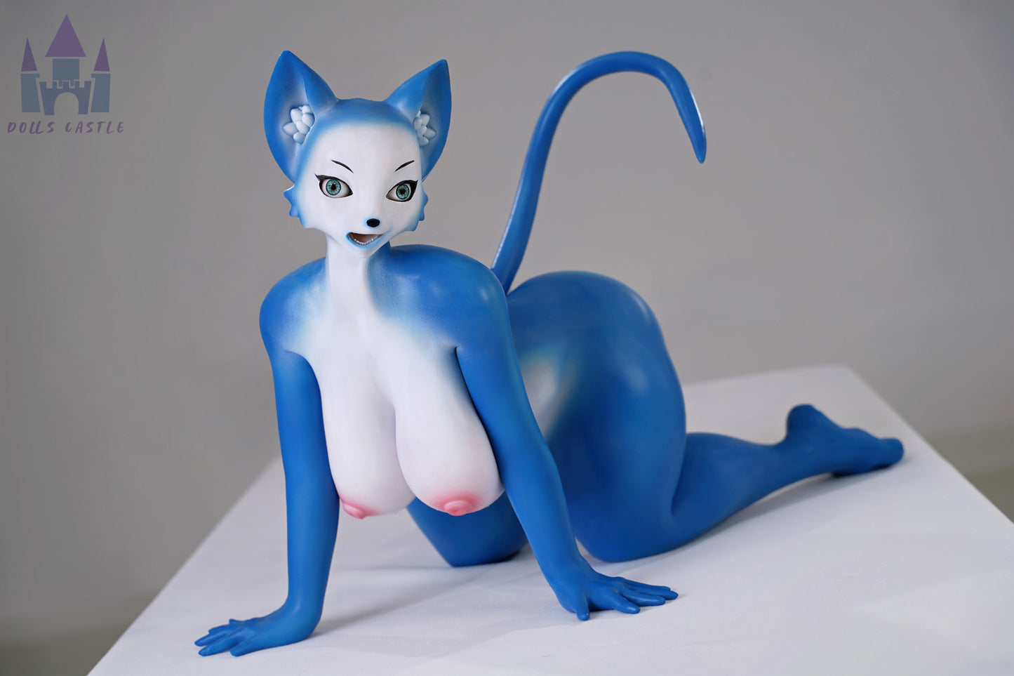 European Stock Dolls Castle Mini Size Anime Style Blue Skin Silicone Furry Fantasy Doll - Fenrya
