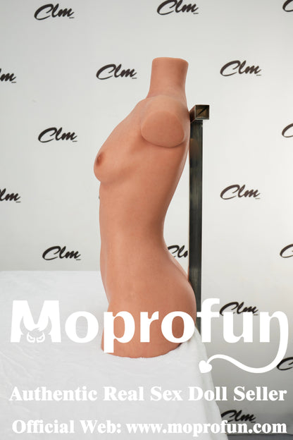Climax Doll | 27LB Tan Skin Realistic Full Silicone Half Body Flat Chest Adult Sex Doll Torso for Single Men - ULW 661#