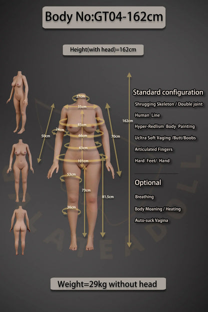Galatea Doll | 162cm 5ft4in Lifelike Sexy Korean Woman Full Silicone Doll (Real Oral Silicone Head+ Silicone Body) for Making Love - Sue