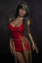 US Stock | AIBEI Doll Big Gel Breast Black Skin Petite TPE Sex Doll - Nefertari