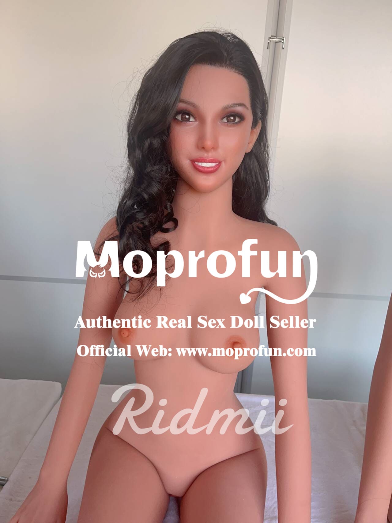 RIDMII Doll US Stock 5ft2in Tan Skin Slim Body Small Breast Hybrid Sex Doll with Silicone Head - Bella