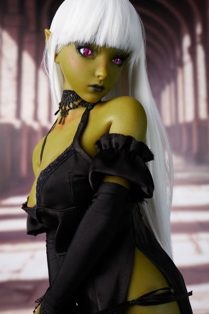 Climax Doll | Green Skin White Hair Realistic Scale ACG Anime Cosplay Silicone Figure Doll for Doll Collector Photography - Momoko