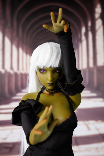 Climax Doll | Green Skin White Hair Realistic Scale ACG Anime Cosplay Silicone Figure Doll for Doll Collector Photography - Momoko