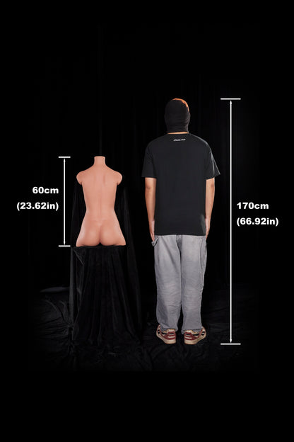 Climax Doll | 27LB Tan Skin Realistic Full Silicone Half Body Flat Chest Adult Sex Doll Torso for Single Men - ULW 661#