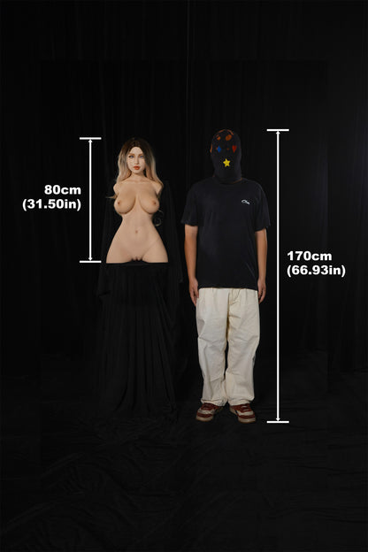 Climax Doll | 33LB E Cup Realistic Full Silicone Gold Hair Mature American Woman Half Body Big Chest Adult Sex Doll Torso - ULW 662# Miko