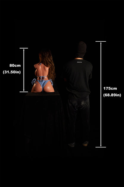 Climax Doll | 33LB G Cup Realistic Full Silicone Black Hair Mature American Woman Half Body Small Breast Adult Sex Doll Torso - ULW 664# Eliza