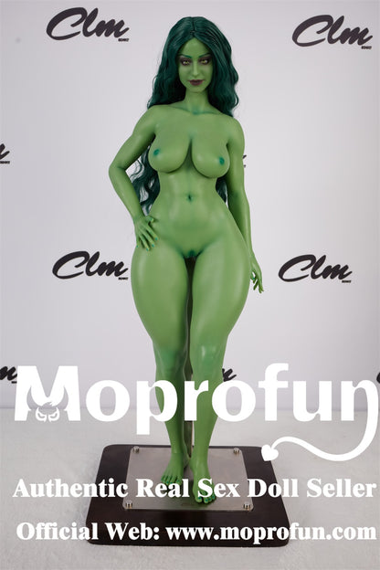 Climax Doll Gree Skin Realistic Scale ACG Anime She-Hulk Cosplay Silicone Figure Mini Doll - Si70 KA Renee