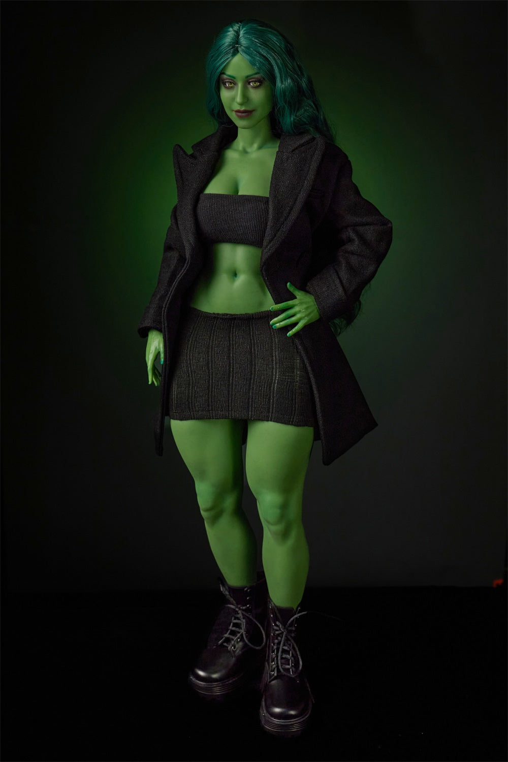 Climax Doll Gree Skin Realistic Scale ACG Anime She-Hulk Cosplay Silicone Figure Mini Doll - Si70 KA Renee