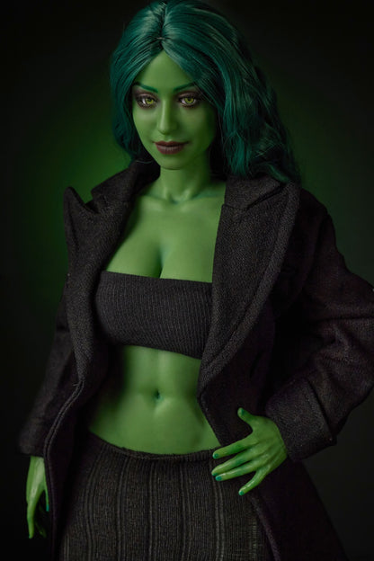 Climax Doll Gree Skin Realistic Scale ACG Anime She-Hulk Cosplay Silicone Figure Mini Doll - Si70 KA Renee