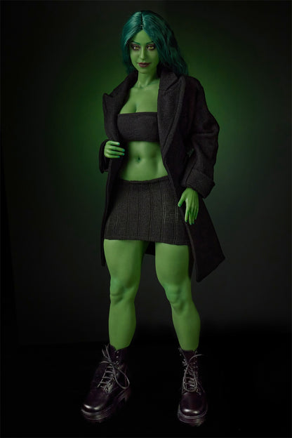Climax Doll Gree Skin Realistic Scale ACG Anime She-Hulk Cosplay Silicone Figure Mini Doll - Si70 KA Renee