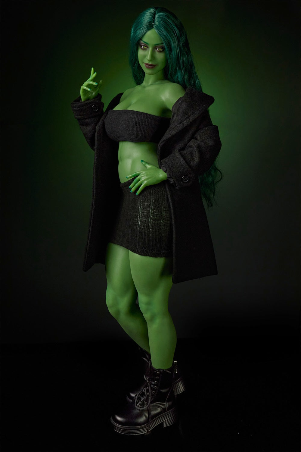 Climax Doll Gree Skin Realistic Scale ACG Anime She-Hulk Cosplay Silicone Figure Mini Doll - Si70 KA Renee
