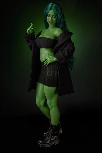 Climax Doll Gree Skin Realistic Scale ACG Anime She-Hulk Cosplay Silicone Figure Mini Doll - Si70 KA Renee
