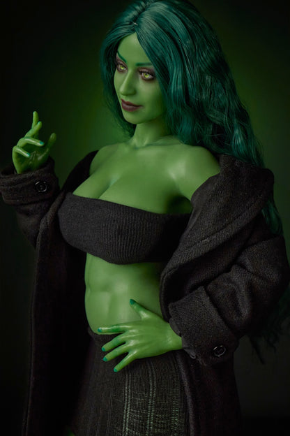 Climax Doll Gree Skin Realistic Scale ACG Anime She-Hulk Cosplay Silicone Figure Mini Doll - Si70 KA Renee