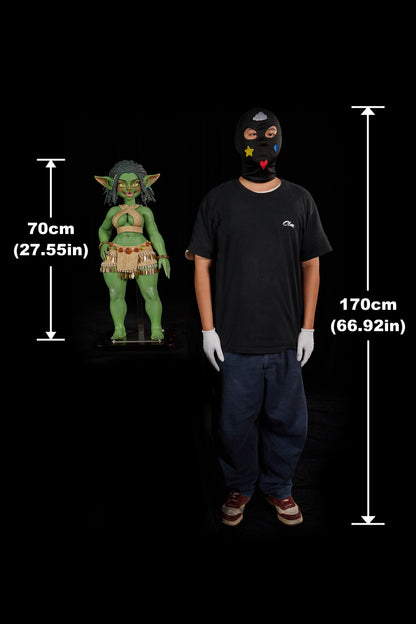 Climax Gree Skin Goblin Girl Realistic Scale ACG Anime Cosplay Silicone Figure Doll - Si70 AT Kaela