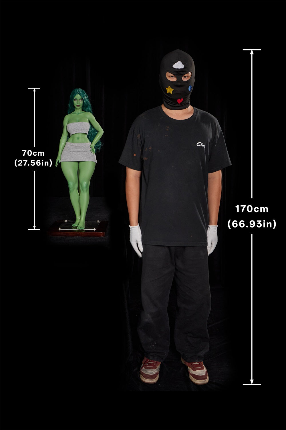 Climax Doll Gree Skin Realistic Scale ACG Anime She-Hulk Cosplay Silicone Figure Mini Doll - Si70 KA Renee