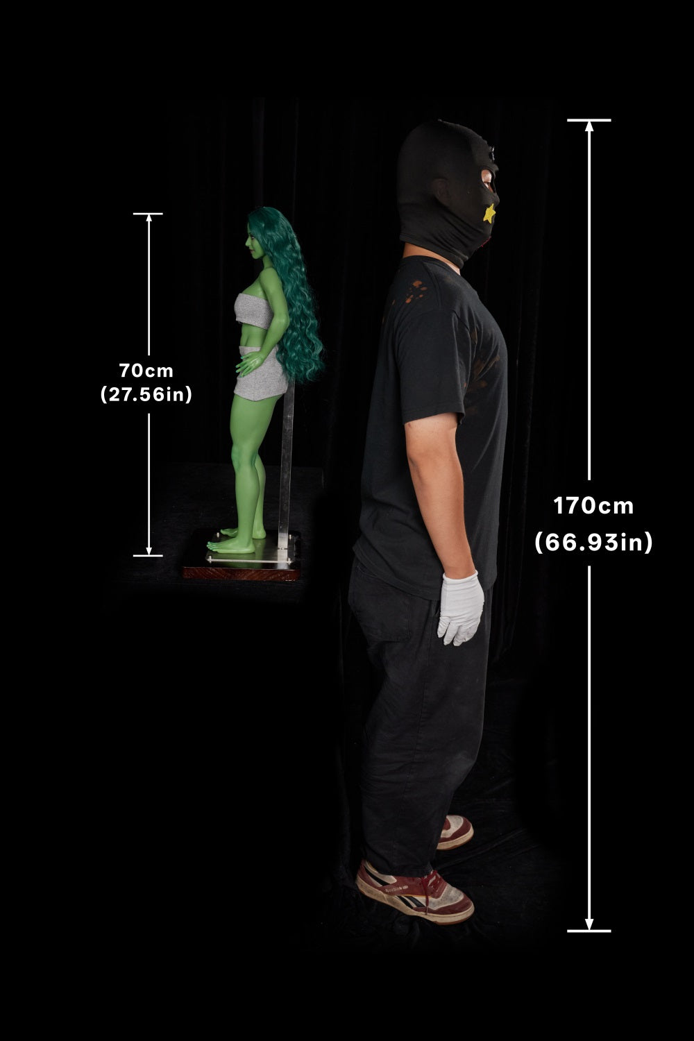 Climax Doll Gree Skin Realistic Scale ACG Anime She-Hulk Cosplay Silicone Figure Mini Doll - Si70 KA Renee