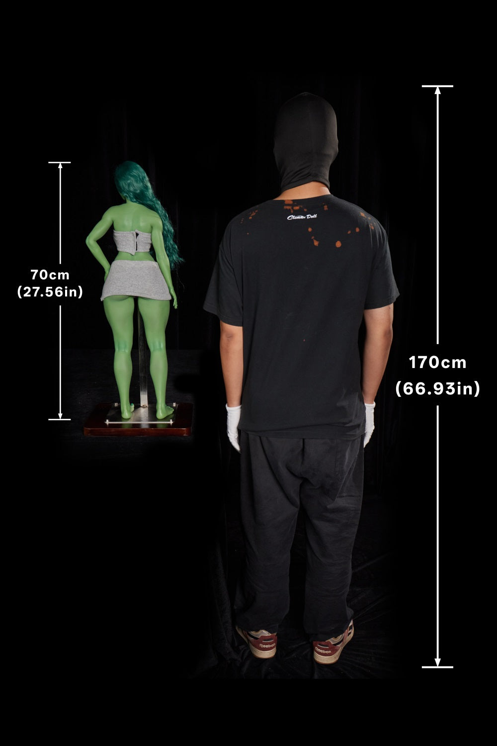 Climax Doll Gree Skin Realistic Scale ACG Anime She-Hulk Cosplay Silicone Figure Mini Doll - Si70 KA Renee