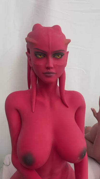 US Stock | Dolls Castle 160cm 5ft3in F Cup Red Skin Cosplay Alien Style Adult Sex Doll - Cacy