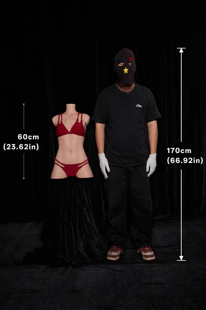 Climax Doll | 27LB Realistic Full Silicone Half Body Flat Chest Adult Sex Doll Torso for Single Men - ULW 661#