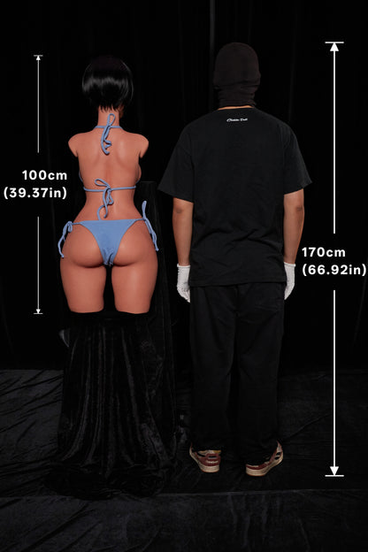 Climax Doll | 41LB E Cup Realistic Full Silicone Black Hair Mature American Woman Half Body Small Breast Adult Sex Doll Torso - ULW 882# Livia
