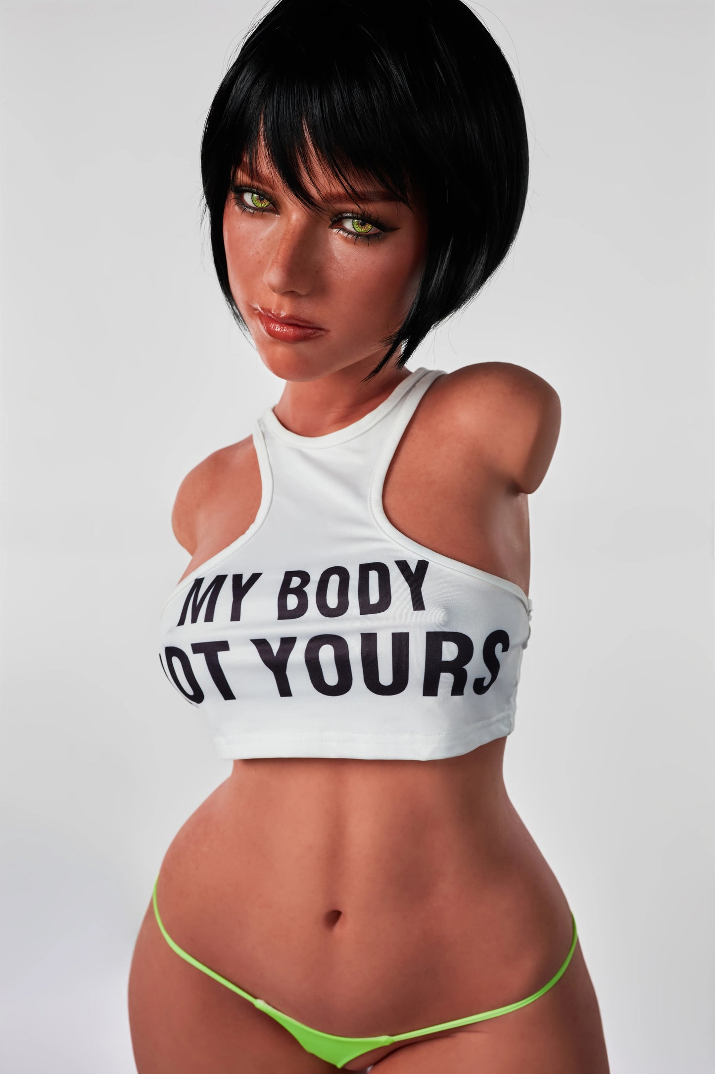 Climax Doll | 41LB E Cup Realistic Full Silicone Black Hair Mature American Woman Half Body Small Breast Adult Sex Doll Torso - ULW 882# Livia