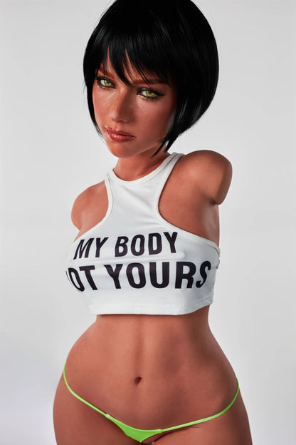 Climax Doll | 41LB E Cup Realistic Full Silicone Black Hair Mature American Woman Half Body Small Breast Adult Sex Doll Torso - ULW 882# Livia