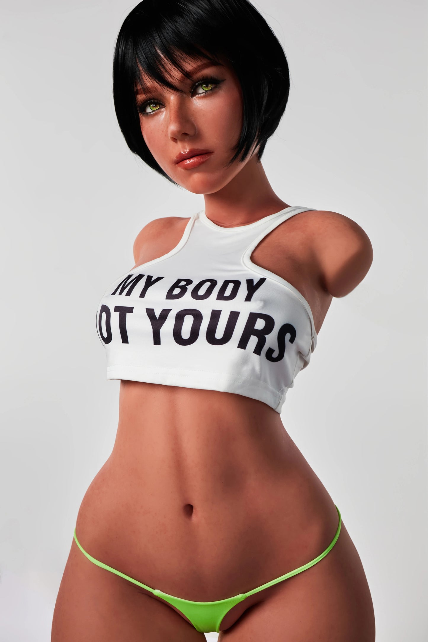 Climax Doll | 41LB E Cup Realistic Full Silicone Black Hair Mature American Woman Half Body Small Breast Adult Sex Doll Torso - ULW 882# Livia